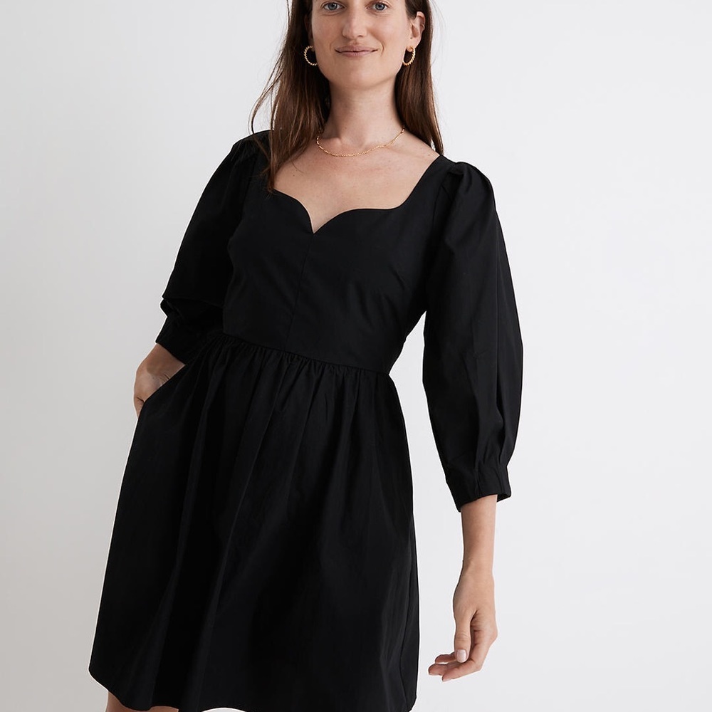 Madewell NWT Poplin Puff-Sleeve Mini Dress